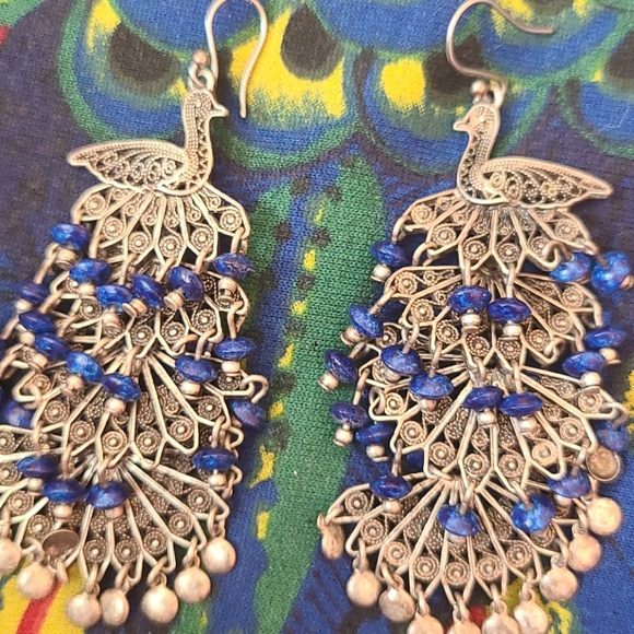 Fabulous Peacock Earrings - Picture 3 of 9
